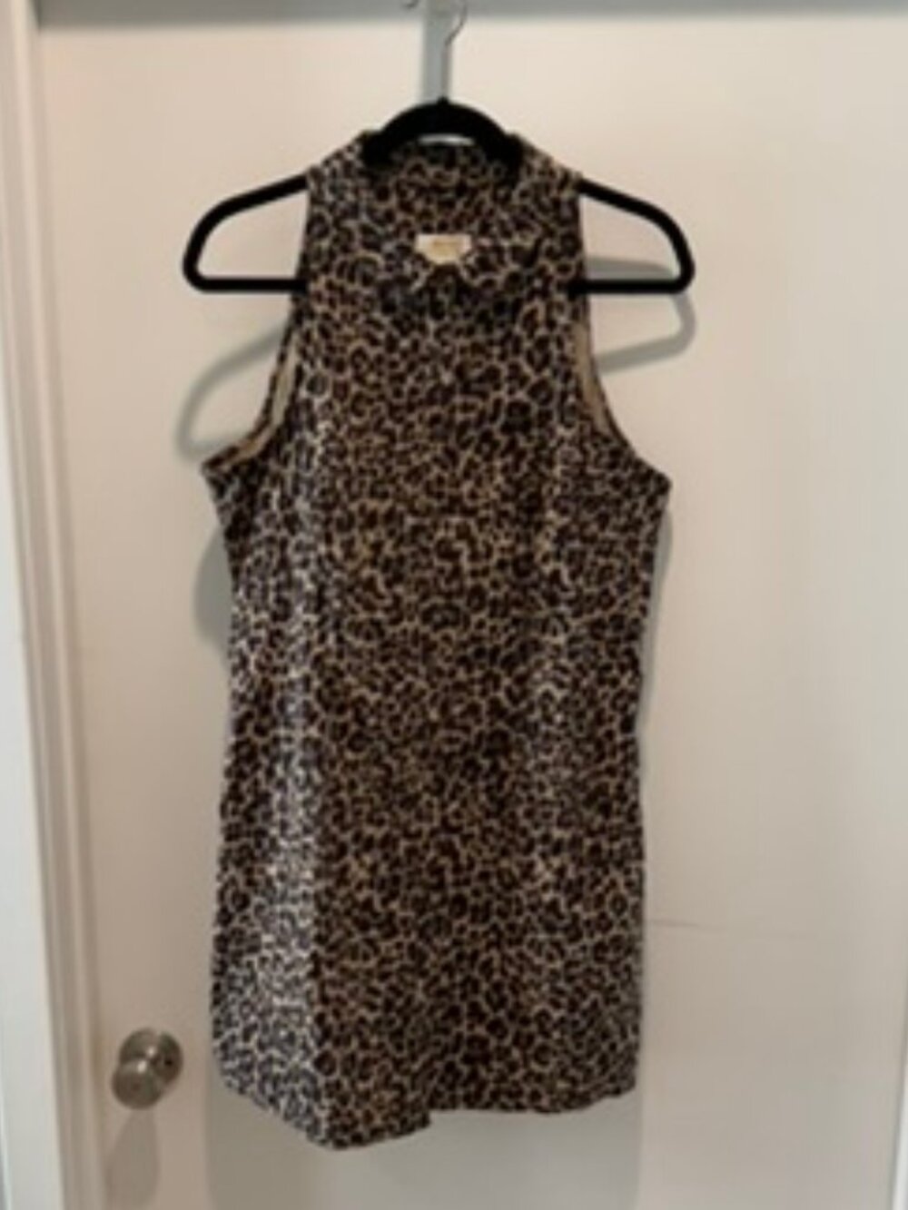 Anthropologie Maeve Leopard Print Mini Shirt Dress Size 14